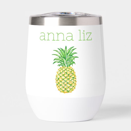 Preppy geel groen ananas gepersonaliseerd (Voorkant)