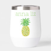Preppy geel groen ananas gepersonaliseerd (Achterkant)