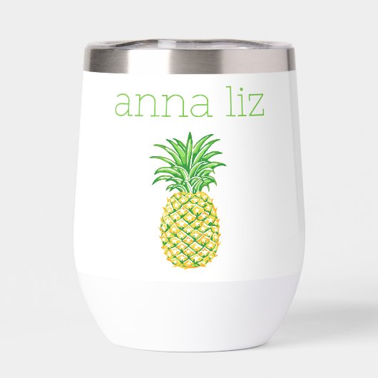 Preppy geel groen ananas gepersonaliseerd (Achterkant)