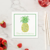 Preppy Geel Groene Ananas Persoonlijk Servet (Insitu)
