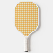 Preppy geel Sinaasappel Ish Gingham Plaid Pickleball Paddle (Achterkant)