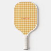 Preppy geel Sinaasappel Ish Gingham Plaid Pickleball Paddle (Voorkant)