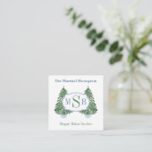 Preppy gehuwde Monogrammen Winter Wedding Shower Informatiekaartje (Staand voorkant)