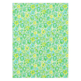 Preppy Gele en Groene Leeuw met Bloemen Kust- Tafelkleed