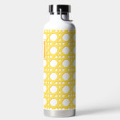 Preppy Gele Riet Rotan Lattice Monogram Waterfles (Links)