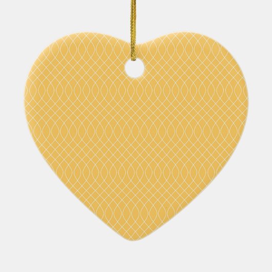 Preppy Gele Spiraal Keramisch Ornament (Achterkant)