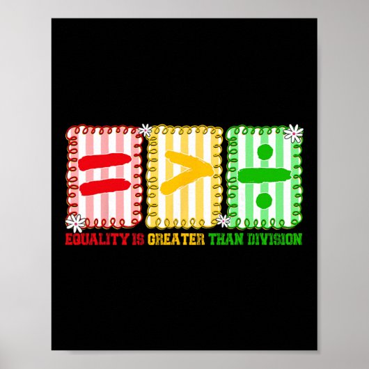 Preppy Gelijkheid Is Groter Dan Verdeeldheid Wisku Poster (Voorkant)
