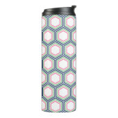 Preppy geometrisch patroon en monogram thermosbeker (Gedraaid links)