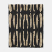 Preppy geometrisch patroon zwart en gouden strepen fleece deken (Voorkant)
