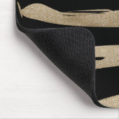 Preppy geometrisch patroon zwart en gouden strepen muismat (Hoek)