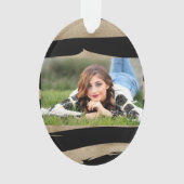 Preppy geometrisch patroon zwart en gouden strepen ornament (voorkant)