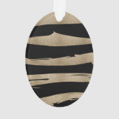 Preppy geometrisch patroon zwart en gouden strepen ornament (achterkant)