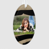 Preppy geometrisch patroon zwart en gouden strepen ornament (voorkant)