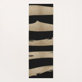 Preppy geometrisch patroon zwart en gouden strepen yogamat (Achterkant)