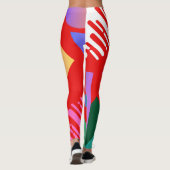 Preppy geometrische rode chili achtergrond pittig  leggings (Achterkant)