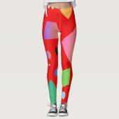 Preppy geometrische rode chili achtergrond pittig  leggings (Voorkant)