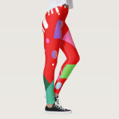 Preppy geometrische rode chili achtergrond pittig  leggings (Rechts)