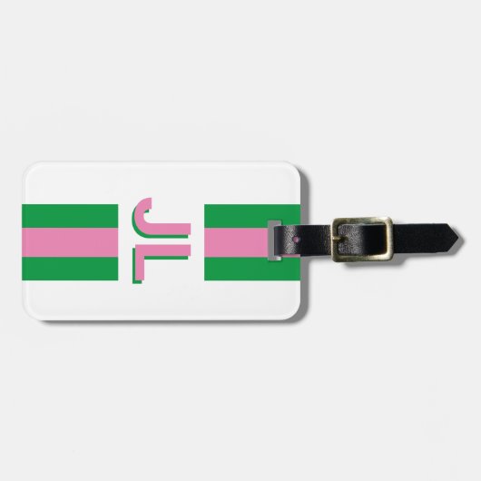 Preppy gepersonaliseerd Initiaal Bagagelabel (Voorkant horizontaal)