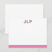 Preppy gepersonaliseerd Initiaal Notitiekaartje (Voorkant / Achterkant)