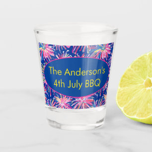 Preppy gepersonaliseerd vuurwerk 4 juli shot glas