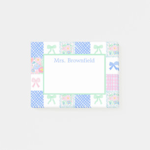 Preppy gepersonaliseerde aangepaste naam leraar post-it® notes