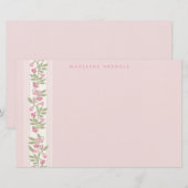Preppy gepersonaliseerde bloem briefpapier (Voorkant / Achterkant)