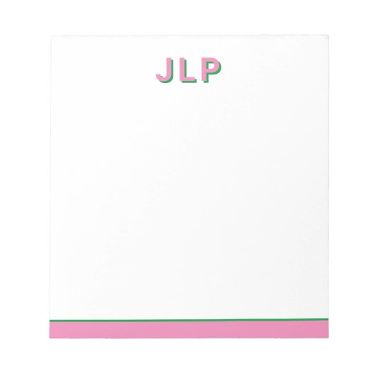 Preppy gepersonaliseerde Initiaal Notitieblokken (Voorkant)