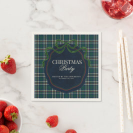 Preppy geruite kerstfeest groen marineblauw tartan servet