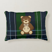 Preppy geruite teddybeer accent kussen (Voorkant)