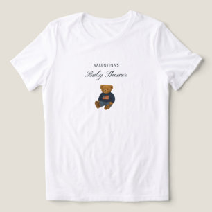 Preppy Geruite Teddybeer Baby Shower T-Shirt