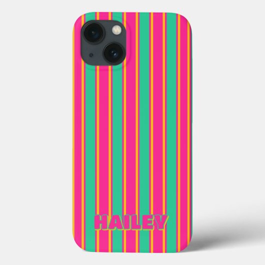 Preppy Gestreepte Monogram Telefoonhoes Case-Mate iPhone Case (Achterkant)