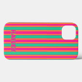 Preppy Gestreepte Monogram Telefoonhoes Case-Mate iPhone Case (Achterkant (horizontaal))