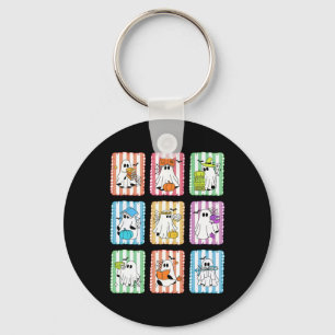 Preppy Ghost Leesboeken Leraar Halloween Weegschaa Sleutelhanger