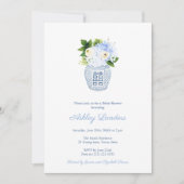 Preppy Ginger Jar Blue Floral Boy Baby shower Kaart (Voorkant)