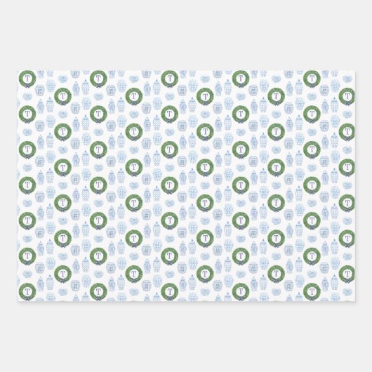 Preppy Ginger Jar Boxwood Feestdagen met een groot Inpakpapier Vel (Voorkant 3)