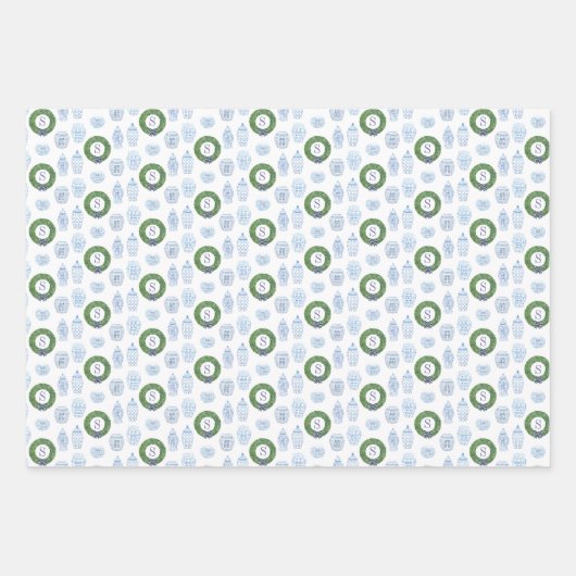 Preppy Ginger Jar Boxwood Feestdagen met een groot Inpakpapier Vel (Voorkant 2)