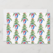 Preppy Ginger Jar Kerstboom Navy Gingham Feestdagenkaart (Achterkant)