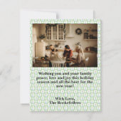 Preppy Ginger Jar Monogram Foto Kerst Kaart Notitiekaartje (Achterkant)