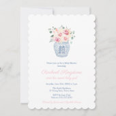 Preppy Ginger Jar Pink Florals Girl Baby shower Kaart (Voorkant)