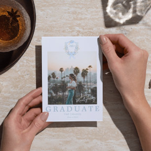 Preppy Gingham Afstuderen Fotoaankondiging Kaart