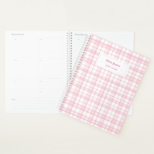 Preppy Gingham Cadeau voor haar Persoonlijke 2027 Planner (Display)