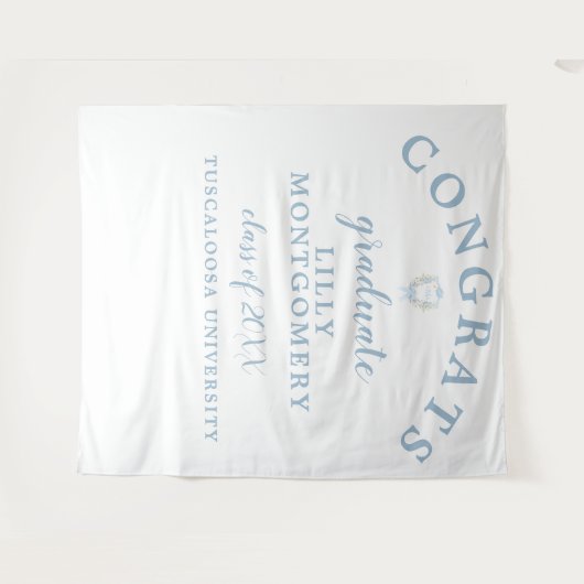 Preppy Gingham Monogram Afstuderen Foto Achtergron Wandkleed (Voorkant (horizontaal))