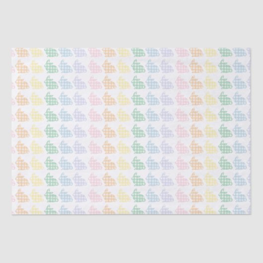 Preppy Gingham Pasen Bunnies Pastel Tissuepapier (Voorkant)