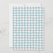Preppy Gingham Strik Baby Shower Kaart (Achterkant)