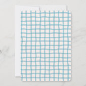 Preppy Gingham Teddybeer Baby Shower Kaart (Achterkant)