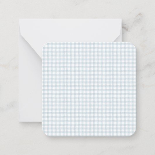 Preppy Gingham Waterverf Blauw Monogram Golfkar Notitiekaartje (Achterkant)