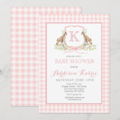 Preppy Giraffe Baby shower uitnodiging (Voorkant / Achterkant)