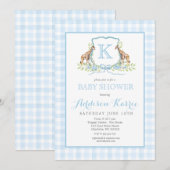 Preppy Giraffe Crest Baby shower uitnodiging (Voorkant / Achterkant)