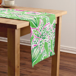 Preppy Giraffen Lily Roze Groen Korte Tafelloper
