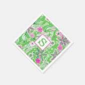 Preppy Giraffen Lily Roze Groen Monogram Servet (Hoek)